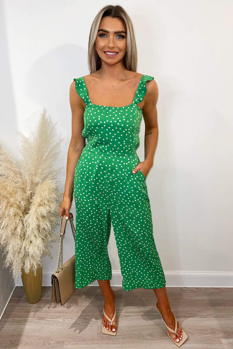 Vero Moda Tall Green Sleeveless Culotte Jumpsuit | New Look